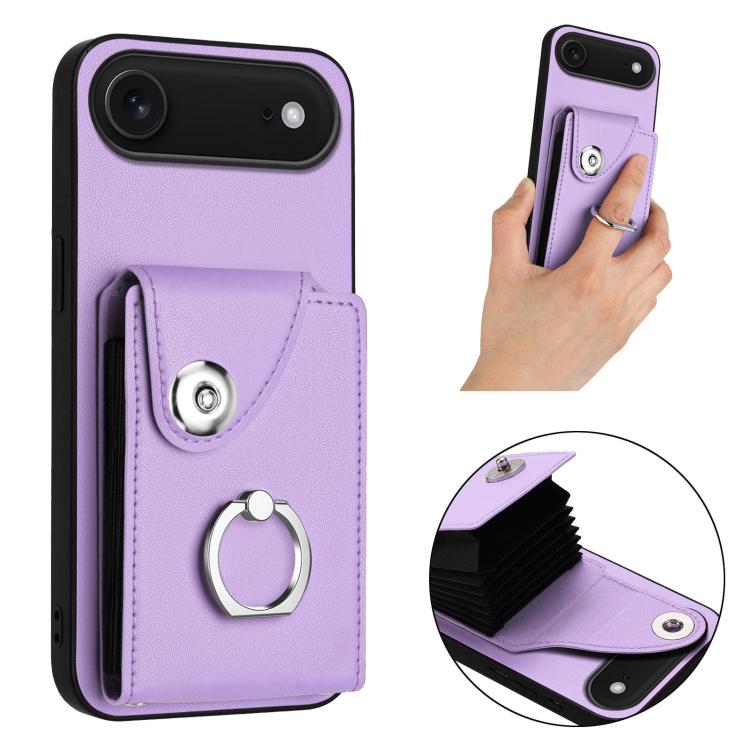 For iPhone Air Organ Card Bag Ring Holder Phone Case