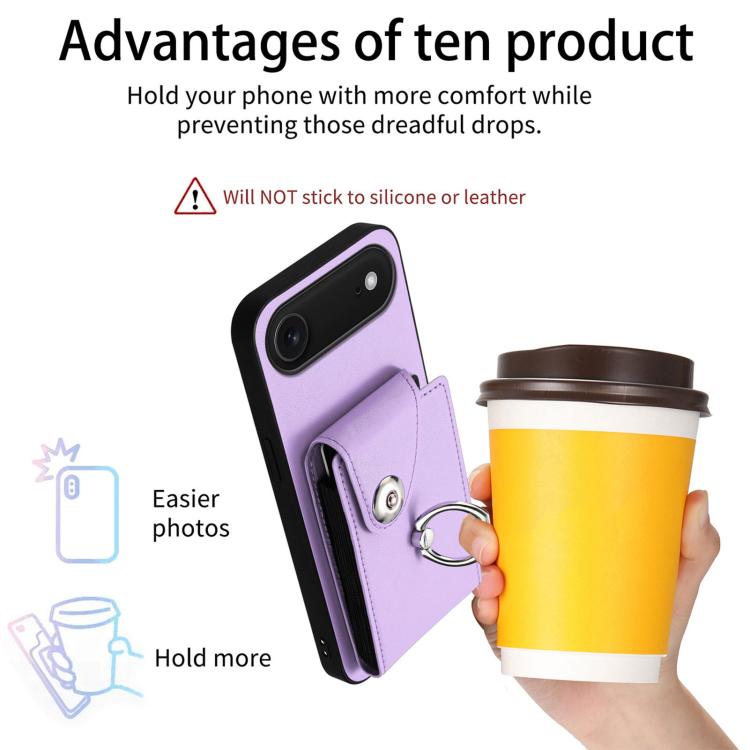 For iPhone Air Organ Card Bag Ring Holder Phone Case