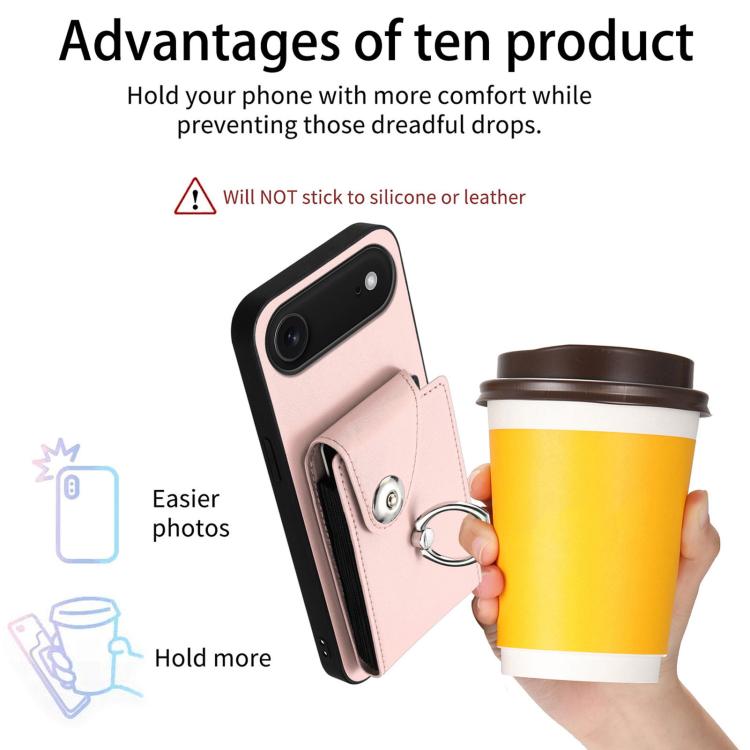 For iPhone Air Organ Card Bag Ring Holder Phone Case