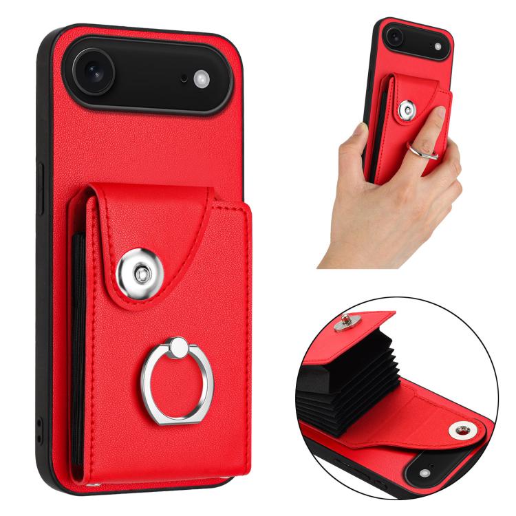 For iPhone Air Organ Card Bag Ring Holder Phone Case