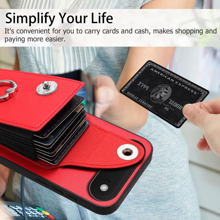 For iPhone Air Organ Card Bag Ring Holder Phone Case