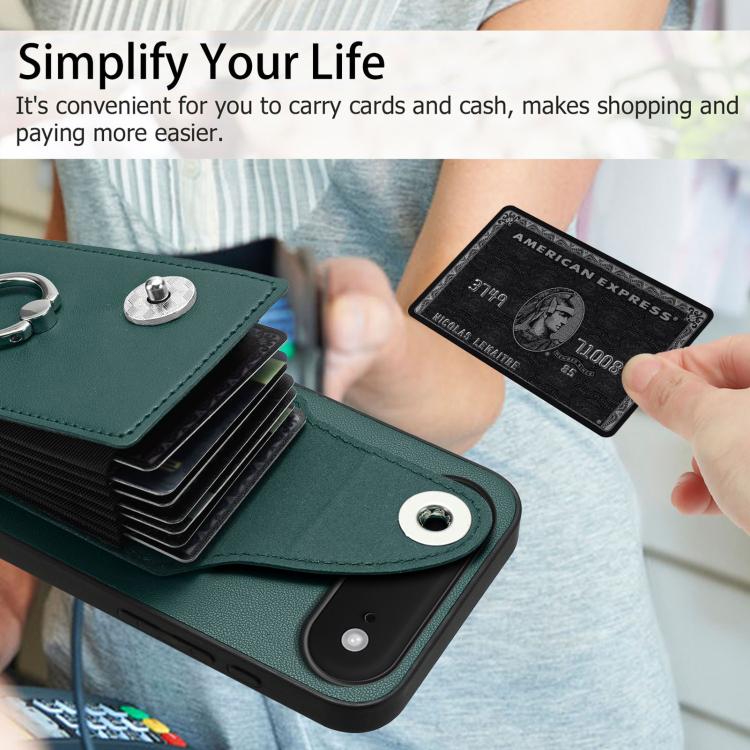 For iPhone Air Organ Card Bag Ring Holder Phone Case