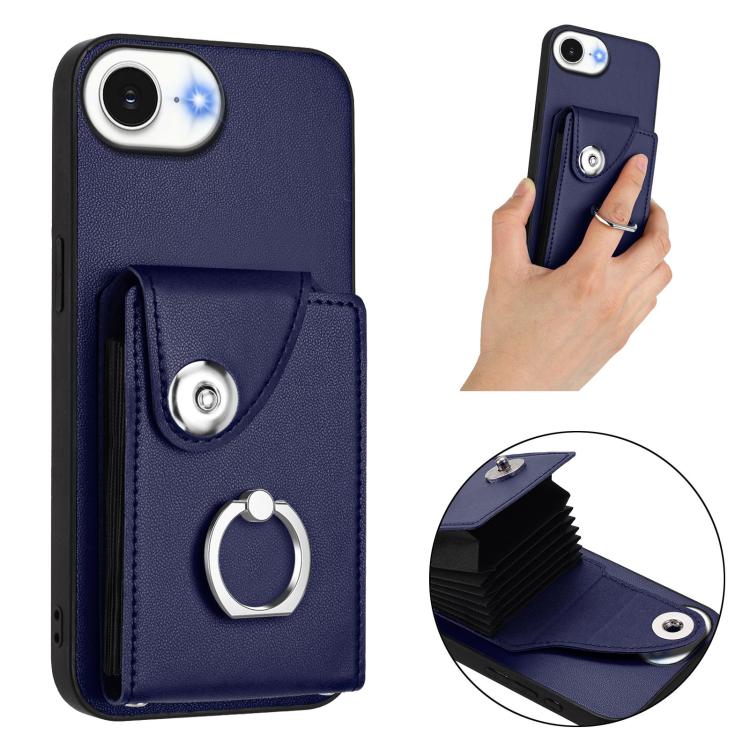 For iPhone 17e / 16e Organ Card Bag Ring Holder Phone Case