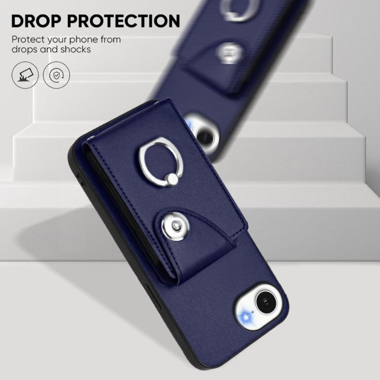 For iPhone 17e / 16e Organ Card Bag Ring Holder Phone Case