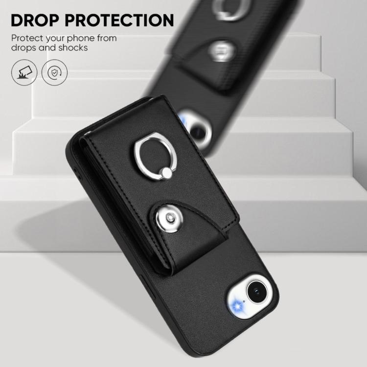 For iPhone 17e / 16e Organ Card Bag Ring Holder Phone Case