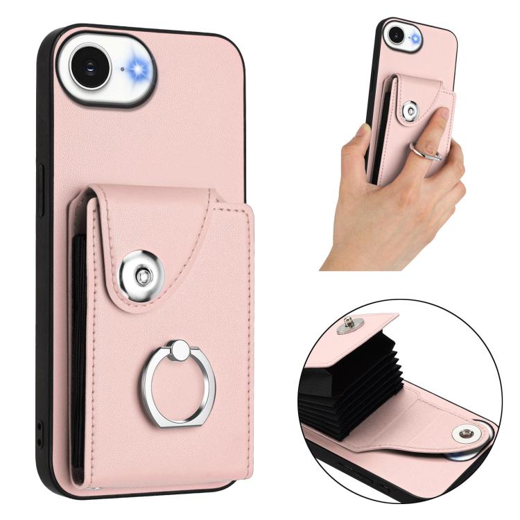 For iPhone 17e / 16e Organ Card Bag Ring Holder Phone Case