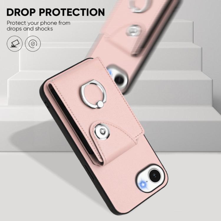 For iPhone 17e / 16e Organ Card Bag Ring Holder Phone Case