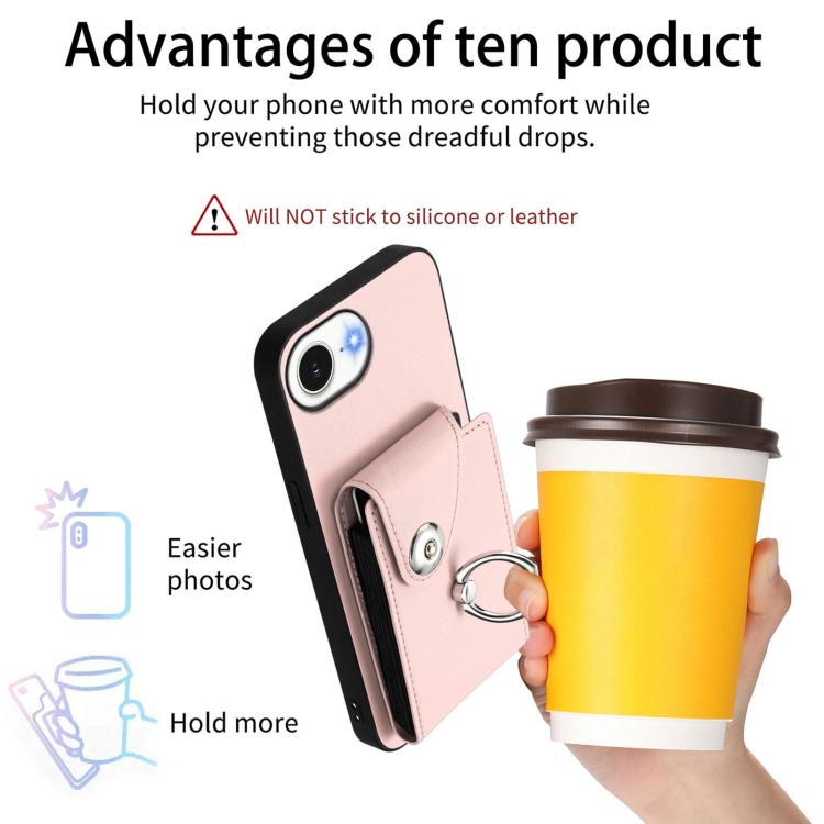 For iPhone 17e / 16e Organ Card Bag Ring Holder Phone Case