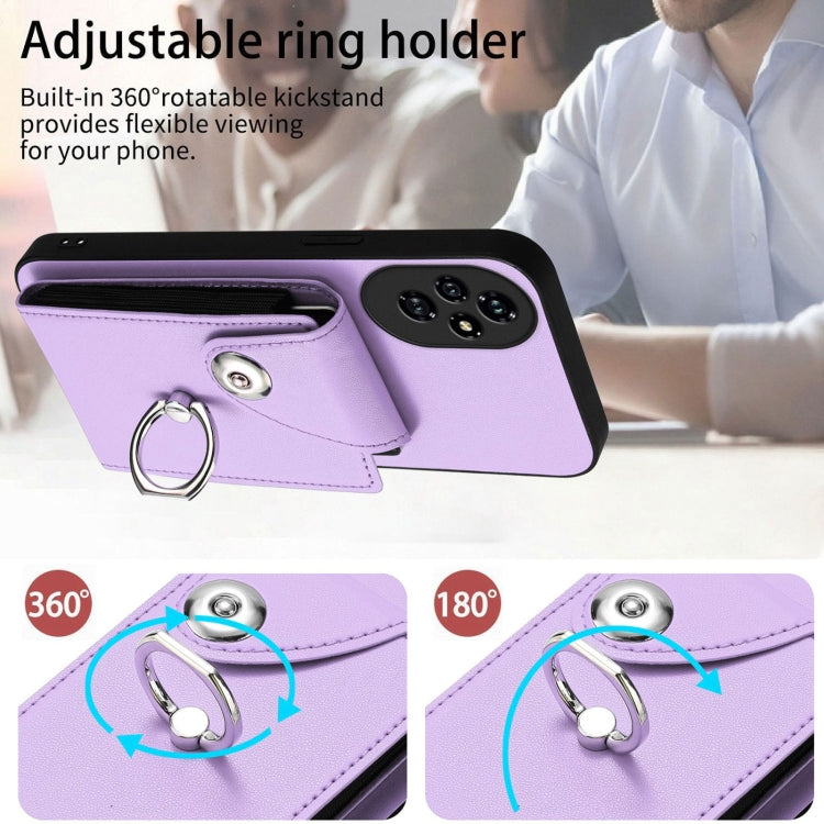 For Honor 200 5G Organ Card Bag Ring Holder PU Phone Case