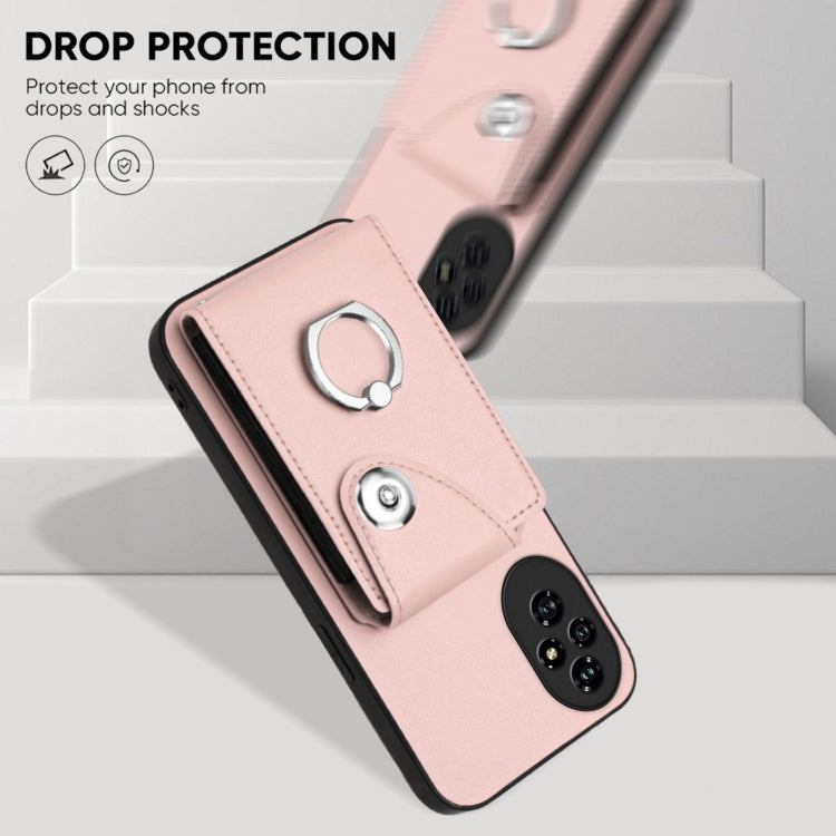 For Honor 200 5G Organ Card Bag Ring Holder PU Phone Case