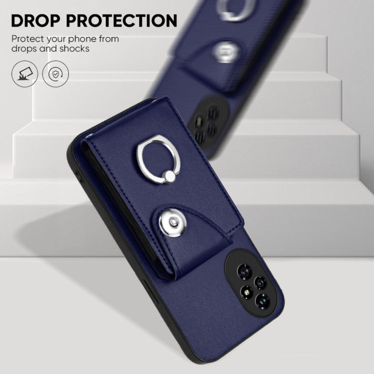 For Honor 200 Pro 5G Organ Card Bag Ring Holder PU Phone Case