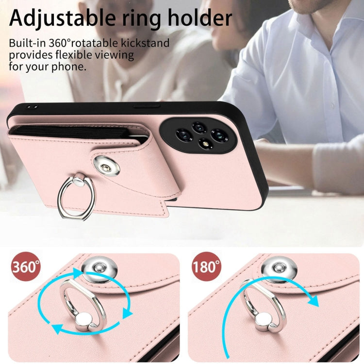For Honor 200 Pro 5G Organ Card Bag Ring Holder PU Phone Case