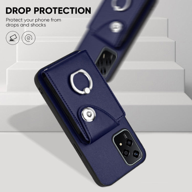 For Honor 200 Lite 5G Global Organ Card Bag Ring Holder PU Phone Case