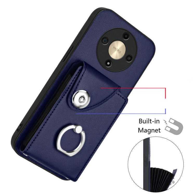 For Honor X9b / Magic6 Lite Organ Card Bag Ring Holder PU Phone Case