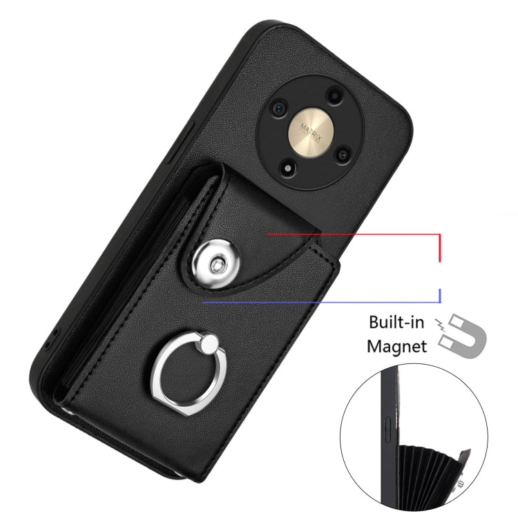 For Honor X9b / Magic6 Lite Organ Card Bag Ring Holder PU Phone Case
