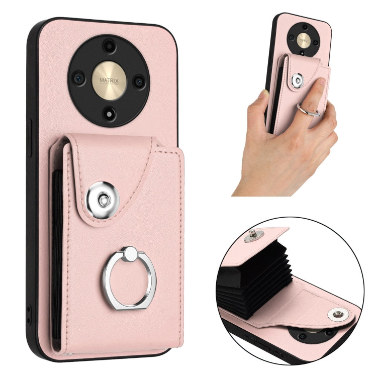For Honor X9b / Magic6 Lite Organ Card Bag Ring Holder PU Phone Case