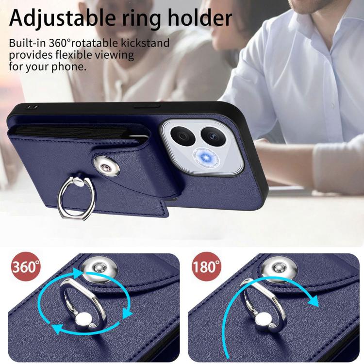 For Honor 400 Lite Global / X70i Organ Card Bag Ring Holder PU Phone Case