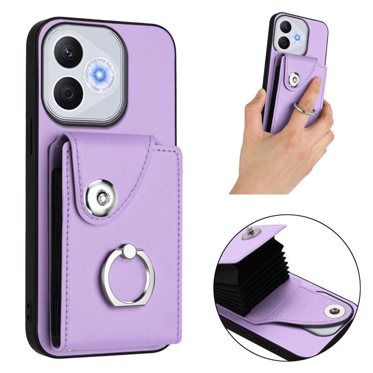 For Honor 400 Lite Global / X70i Organ Card Bag Ring Holder PU Phone Case