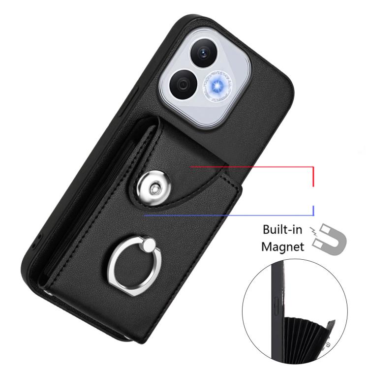 For Honor 400 Lite Global / X70i Organ Card Bag Ring Holder PU Phone Case