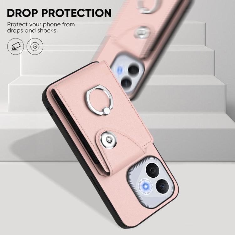 For Honor 400 Lite Global / X70i Organ Card Bag Ring Holder PU Phone Case
