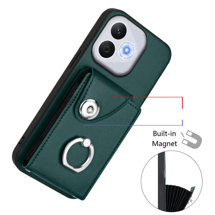For Honor 400 Lite Global / X70i Organ Card Bag Ring Holder PU Phone Case