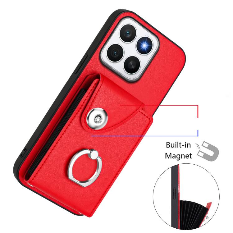 For Honor X8c 4G Organ Card Bag Ring Holder PU Phone Case