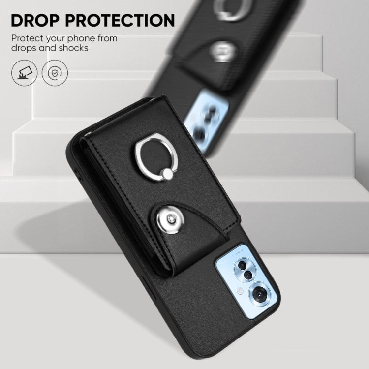 For OPPO F25 Pro 5G India Organ Card Bag Ring Holder PU Phone Case