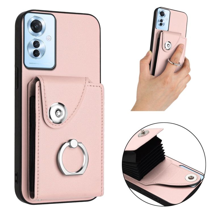 For OPPO F25 Pro 5G India Organ Card Bag Ring Holder PU Phone Case