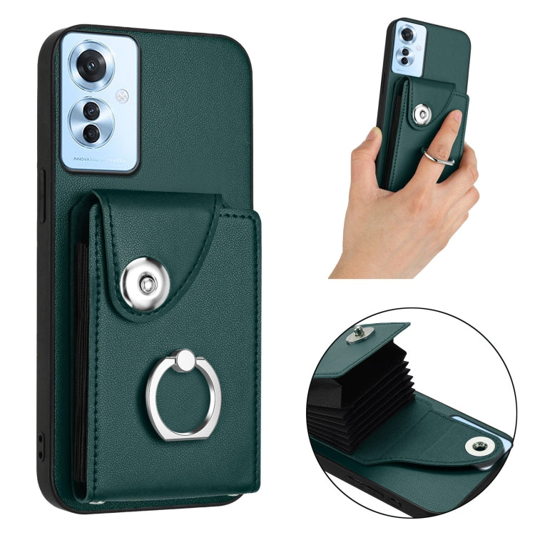 For OPPO F25 Pro 5G India Organ Card Bag Ring Holder PU Phone Case