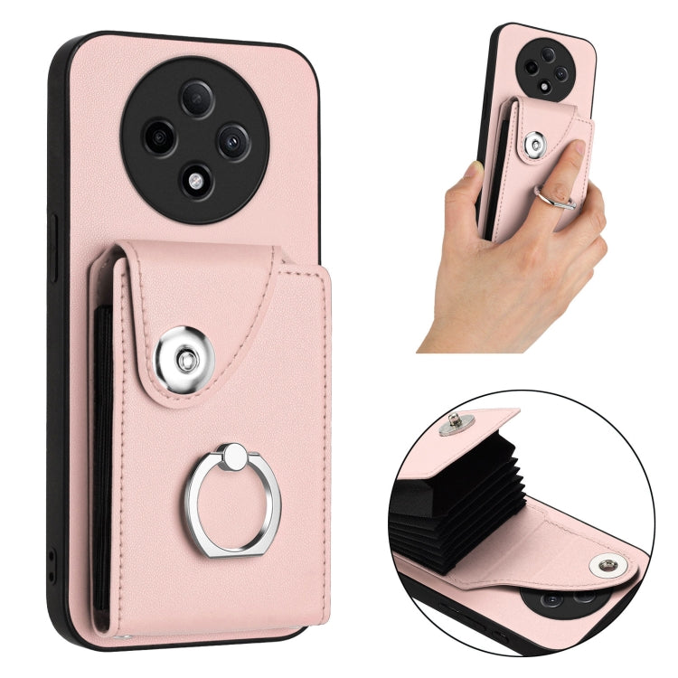 For OPPO A3 Pro 5G Organ Card Bag Ring Holder PU Phone Case