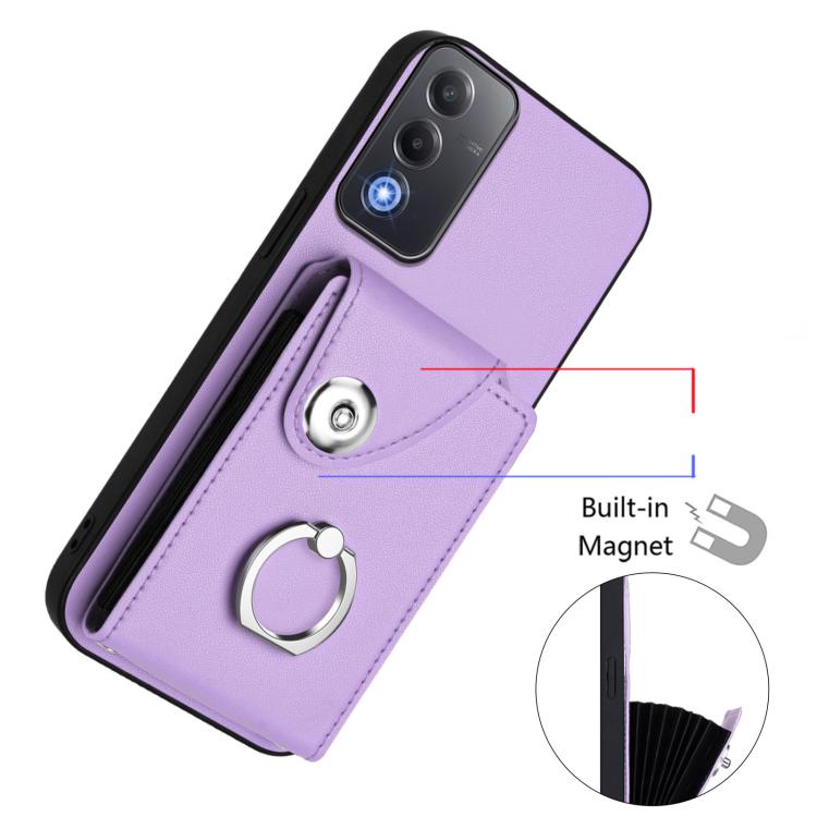 For OPPO A3 Pro Global / A3 Energy Organ Card Bag Ring Holder PU Phone Case