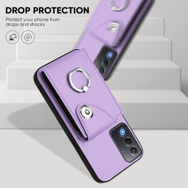 For OPPO A3 Pro Global / A3 Energy Organ Card Bag Ring Holder PU Phone Case