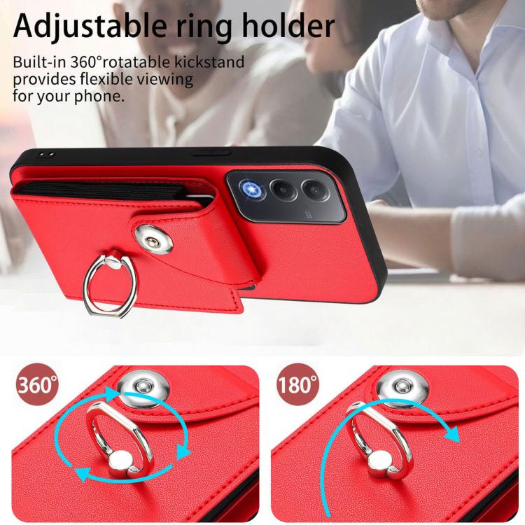 For OPPO A3 Pro Global / A3 Energy Organ Card Bag Ring Holder PU Phone Case