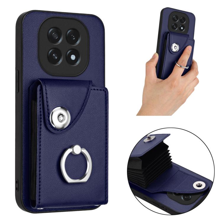 For OPPO A5 4G / F29 5G Organ Card Bag Ring Holder PU Phone Case
