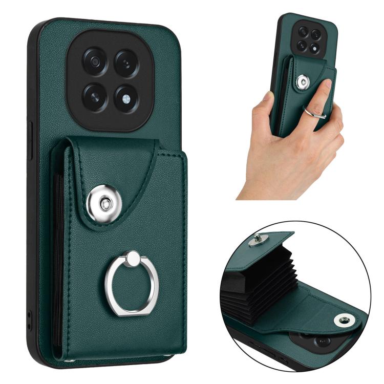 For OPPO A5 4G / F29 5G Organ Card Bag Ring Holder PU Phone Case