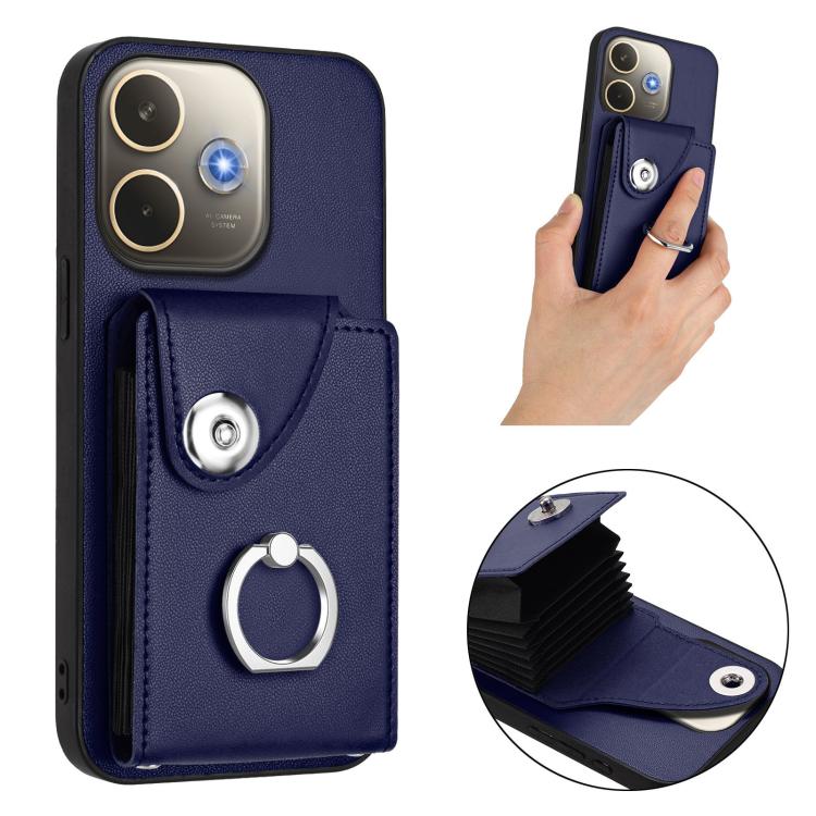 For OPPO A5 Energy / A5 Pro Global Organ Card Bag Ring Holder PU Phone Case