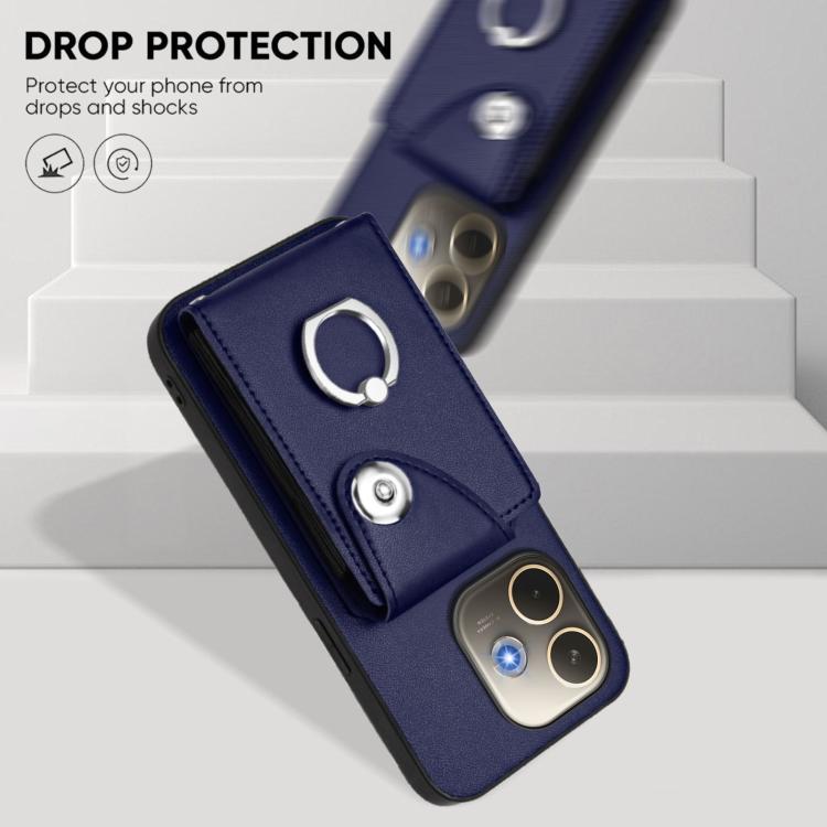 For OPPO A5 Energy / A5 Pro Global Organ Card Bag Ring Holder PU Phone Case