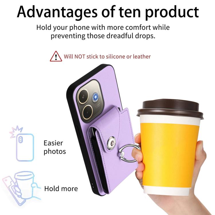 For OPPO A5 Energy / A5 Pro Global Organ Card Bag Ring Holder PU Phone Case