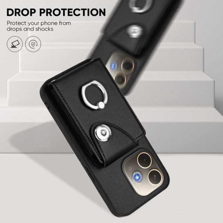 For OPPO A5 Energy / A5 Pro Global Organ Card Bag Ring Holder PU Phone Case