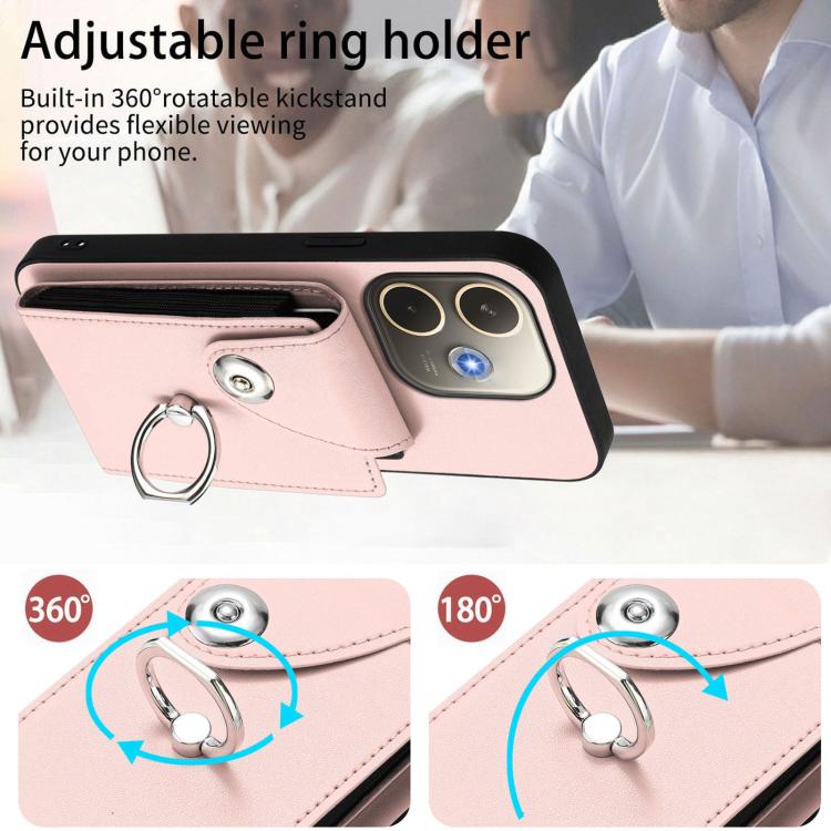 For OPPO A5 Energy / A5 Pro Global Organ Card Bag Ring Holder PU Phone Case