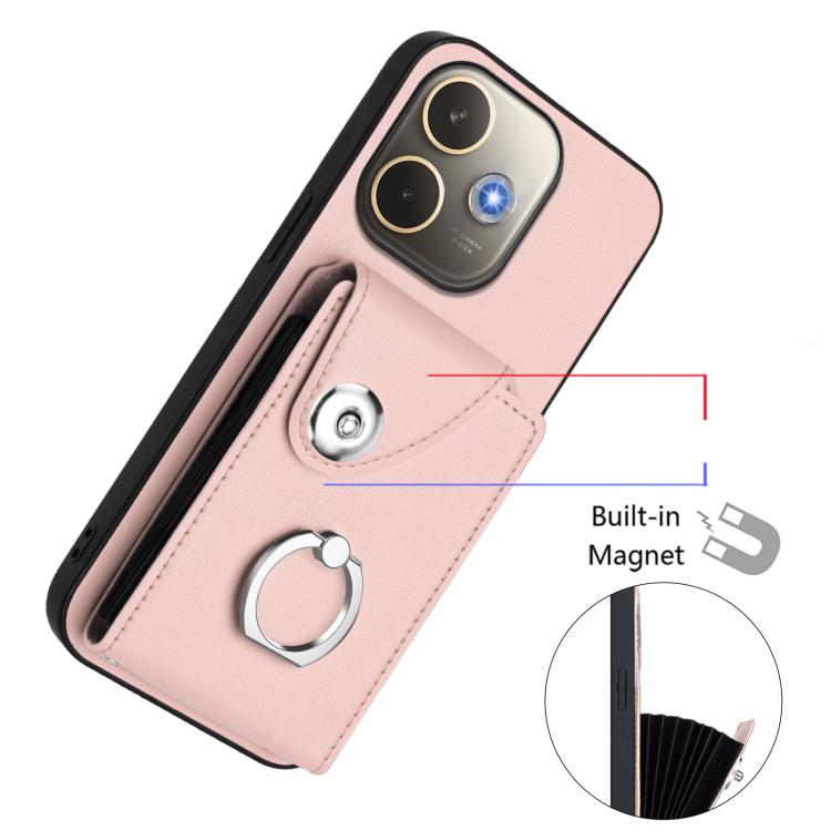 For OPPO A5 Energy / A5 Pro Global Organ Card Bag Ring Holder PU Phone Case
