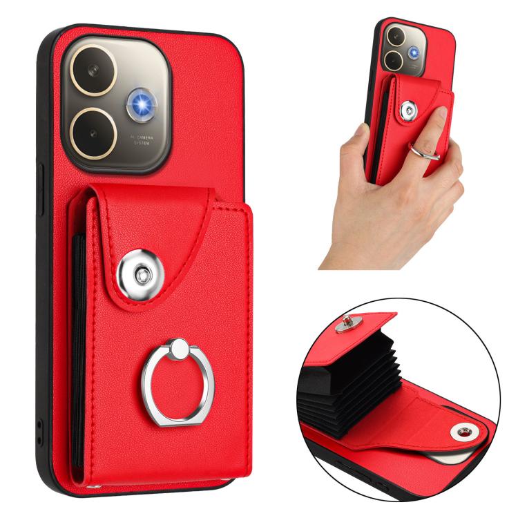For OPPO A5 Energy / A5 Pro Global Organ Card Bag Ring Holder PU Phone Case