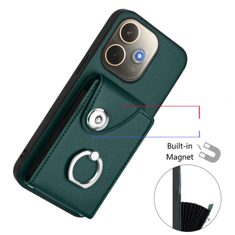 For OPPO A5 Energy / A5 Pro Global Organ Card Bag Ring Holder PU Phone Case