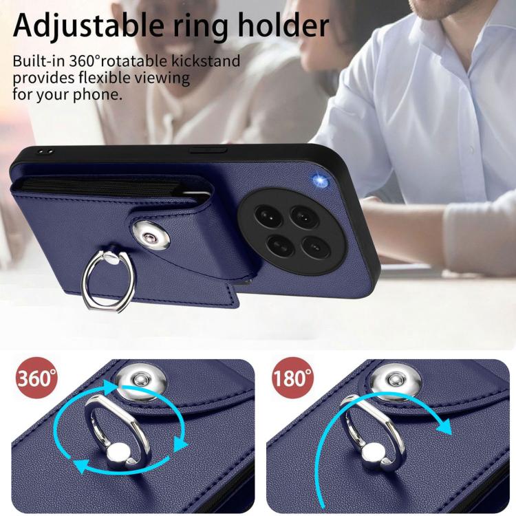 For OPPO Find X8s Organ Card Bag Ring Holder PU Phone Case