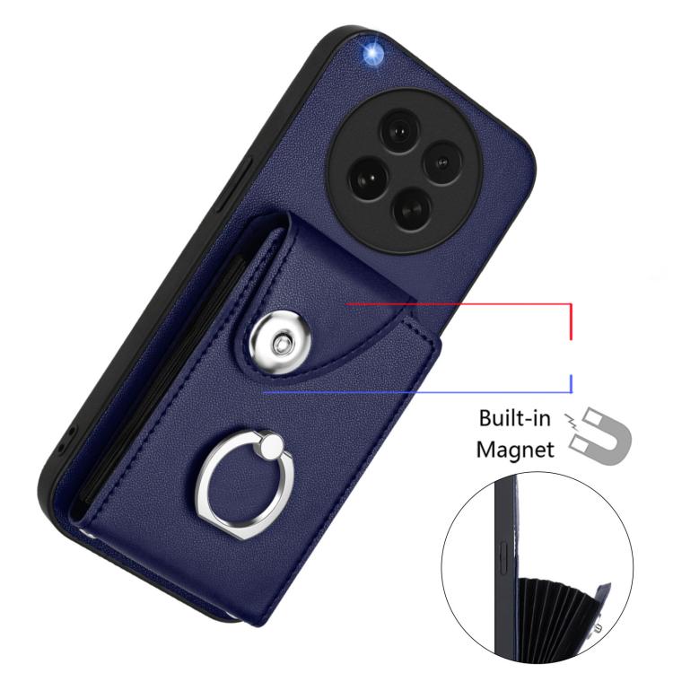 For OPPO Find X8s Organ Card Bag Ring Holder PU Phone Case
