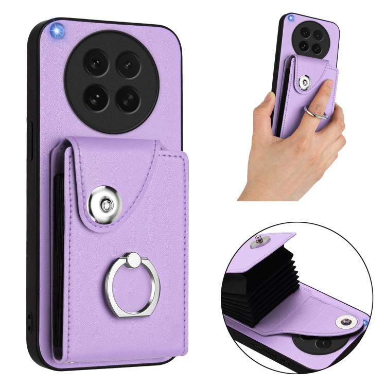 For OPPO Find X8s Organ Card Bag Ring Holder PU Phone Case