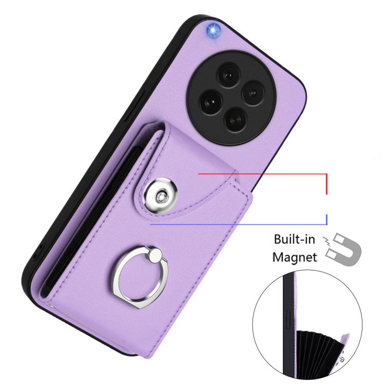 For OPPO Find X8s Organ Card Bag Ring Holder PU Phone Case
