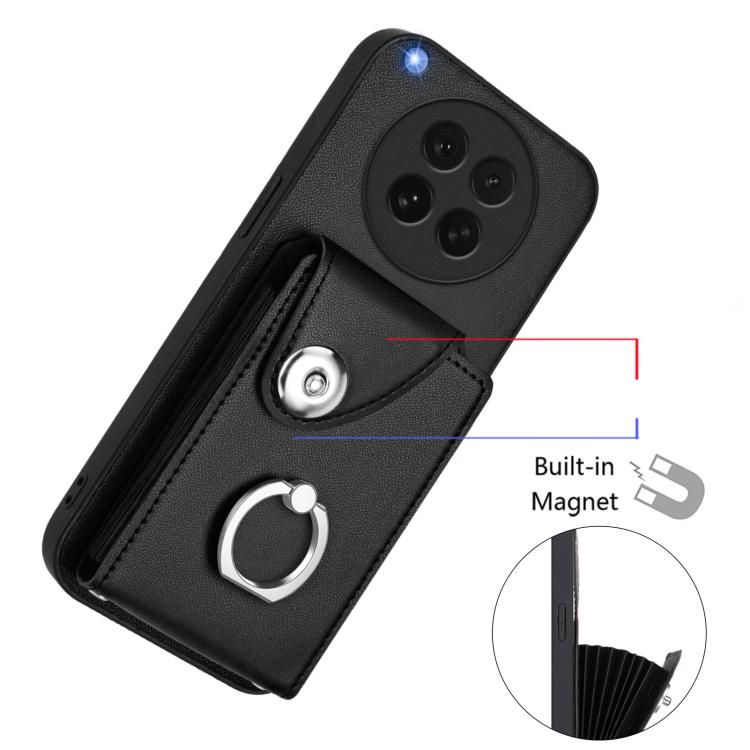 For OPPO Find X8s Organ Card Bag Ring Holder PU Phone Case