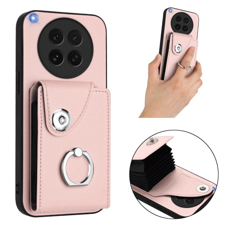 For OPPO Find X8s Organ Card Bag Ring Holder PU Phone Case