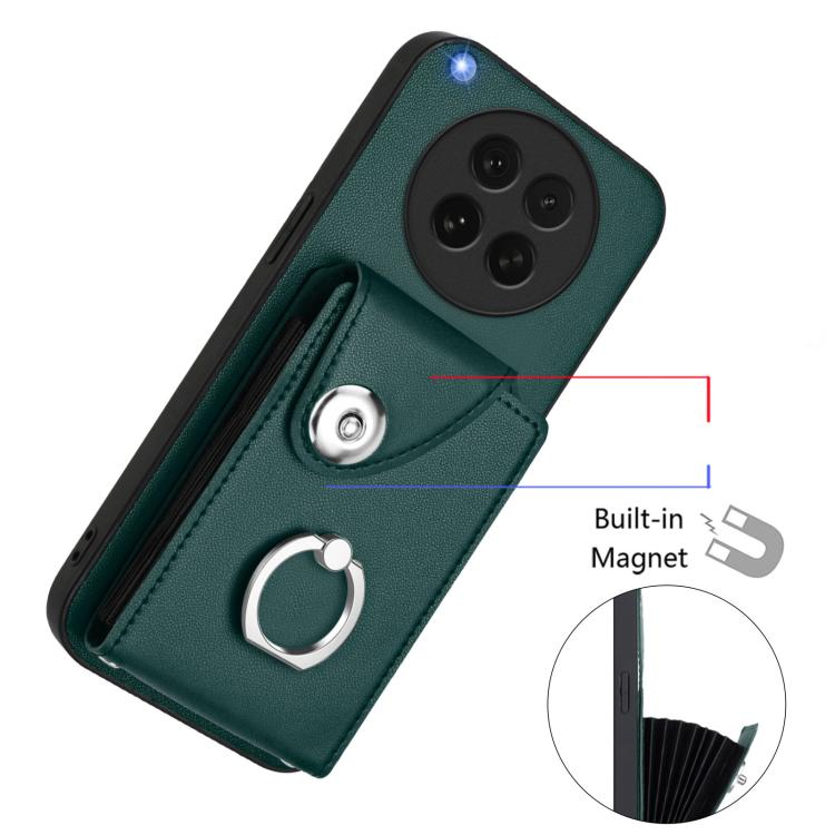 For OPPO Find X8s Organ Card Bag Ring Holder PU Phone Case